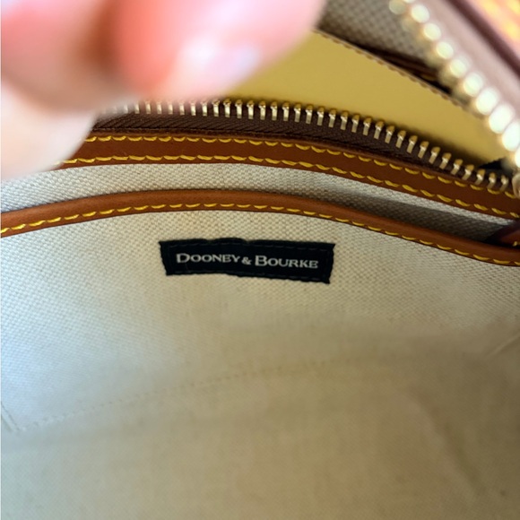 Dooney & Bourke Cognac Pebble Leather Satchel with Removable Strap - Picture 10 of 11